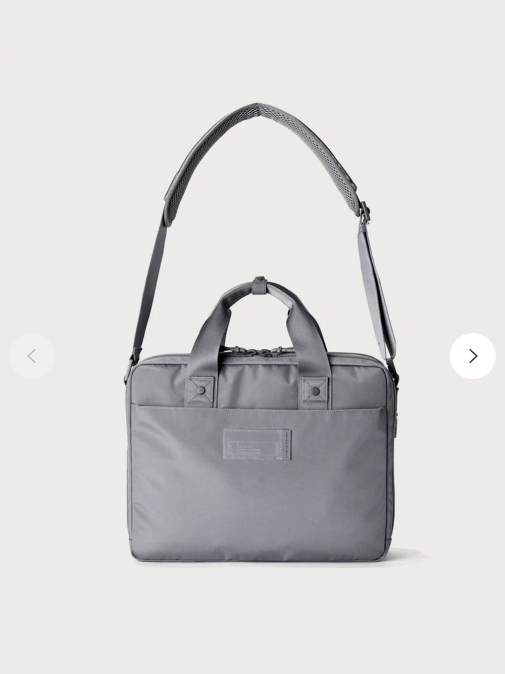 Grey Briefcase Shoulder Bag - Minimal Business Laptop Bag